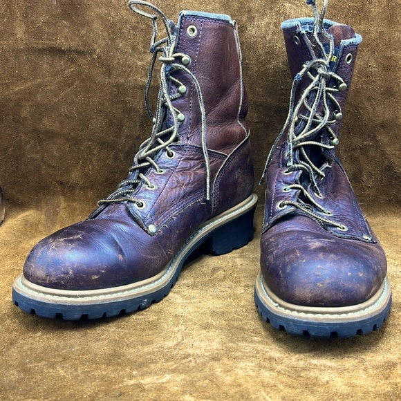 Carolina Brown Leather Logger Boots - Picture 4 of 6